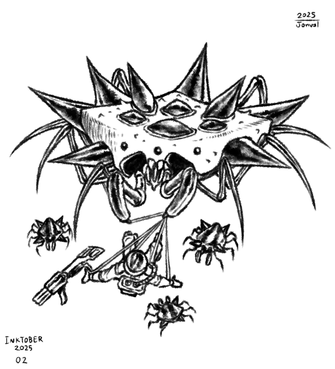 Jonvalart's tweet photo. Another one that I liked 
#sketch #ink #spider #astronaut https://t.co/ozFwSAvvPu