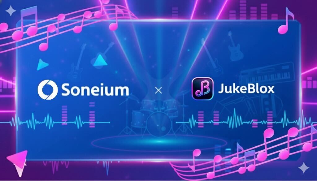 soneium's tweet image. 🎵 Let’s play some music: @JukebloxDapp 🎵

The application that brings music-driven digital experiences to Soneium is here.

JukeBlox empowers creators and collectors to explore, publish, and enjoy music-powered digital assets entirely on-chain.

Ready to dive in? 👉…