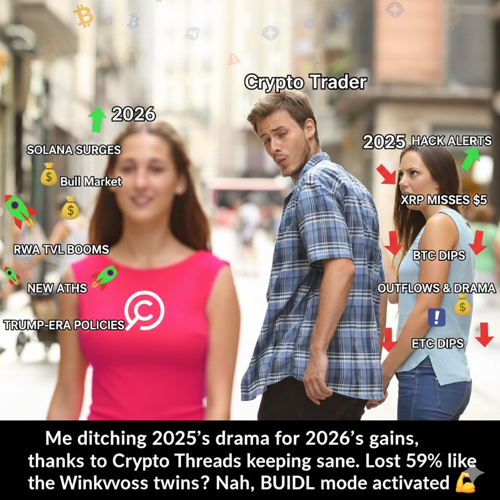 Tazertronofweb3's tweet photo. Bonus vibes 😂 
Who else is ready to leave 2025 in the dust? 
Then drop a follow for @CryptoThreadsX now and turn on post notis ✅ 

#CryptoThreads #YearEndMeme