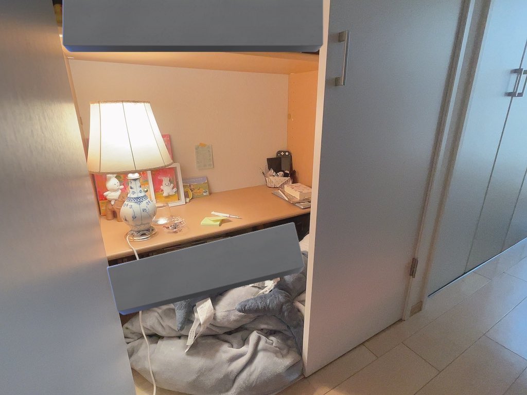 狭い空間が好きなため、クローゼットで生活している日がある。