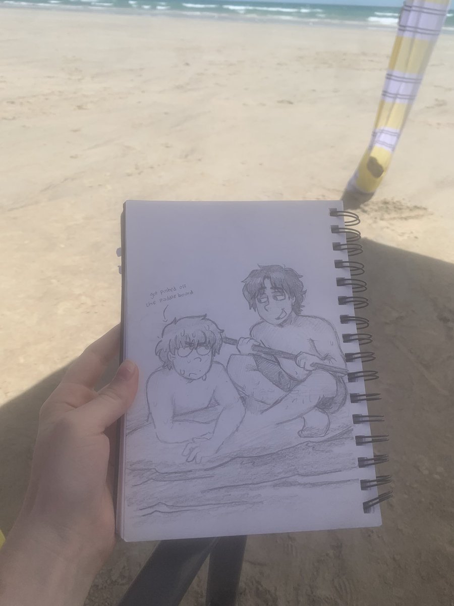 Goodluckhavfunn's tweet photo. When you’re at the beach but bychance is still the priority https://t.co/ofQjWLLmm2