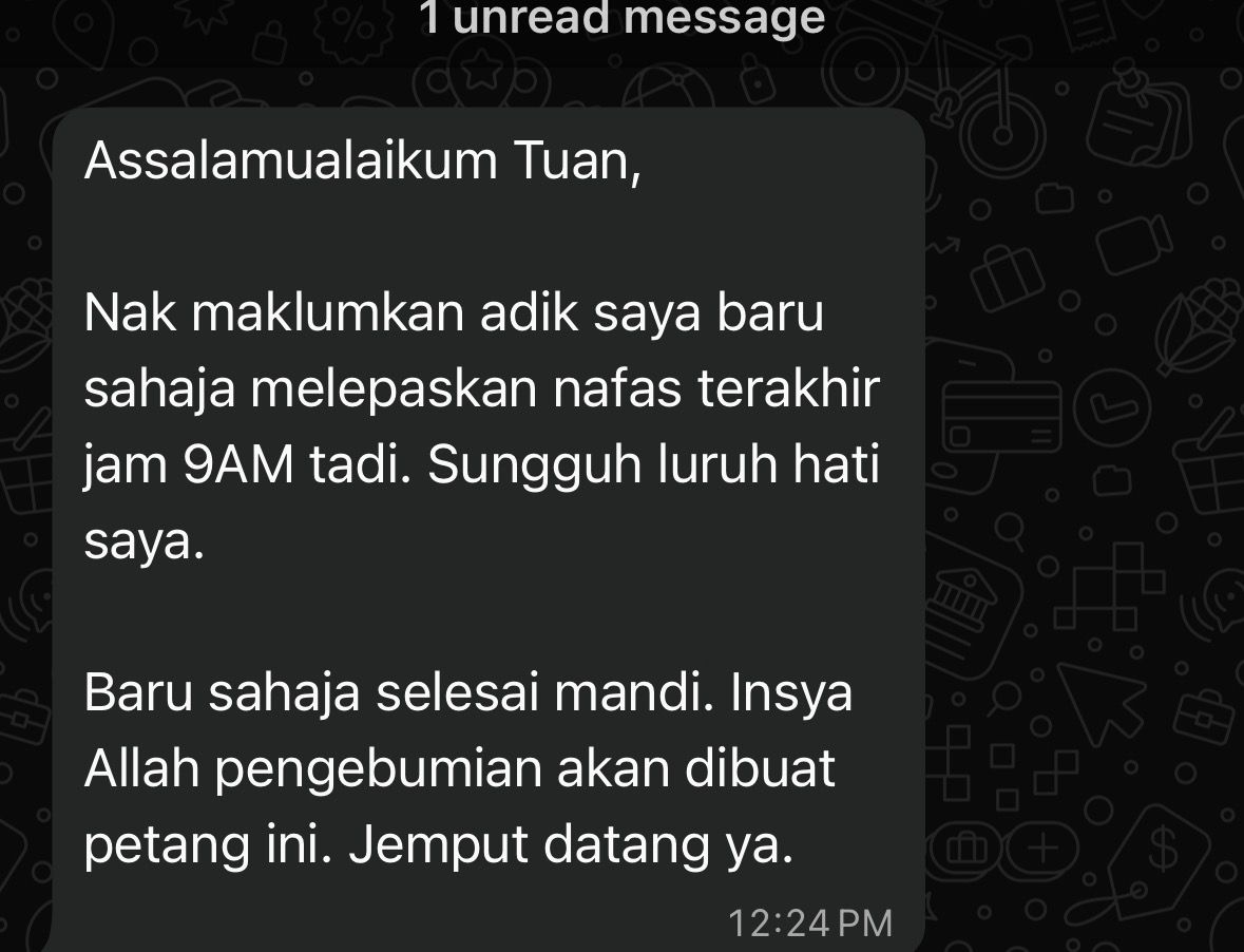 Marchfoward's tweet image. Innalillah Wa Inna Ilayhi Rajiun,

Seorang abang yang sangat bertanggung-jawab kehilangan satu-satunya sosok keluarga yang tinggal di dunia ini. Semoga Taufiq terus kuat.

Adik Aulia sudah kembali ke Rahmatullah pada pagi tadi. Semoga arwah ditempatkan bersama orang-orang…