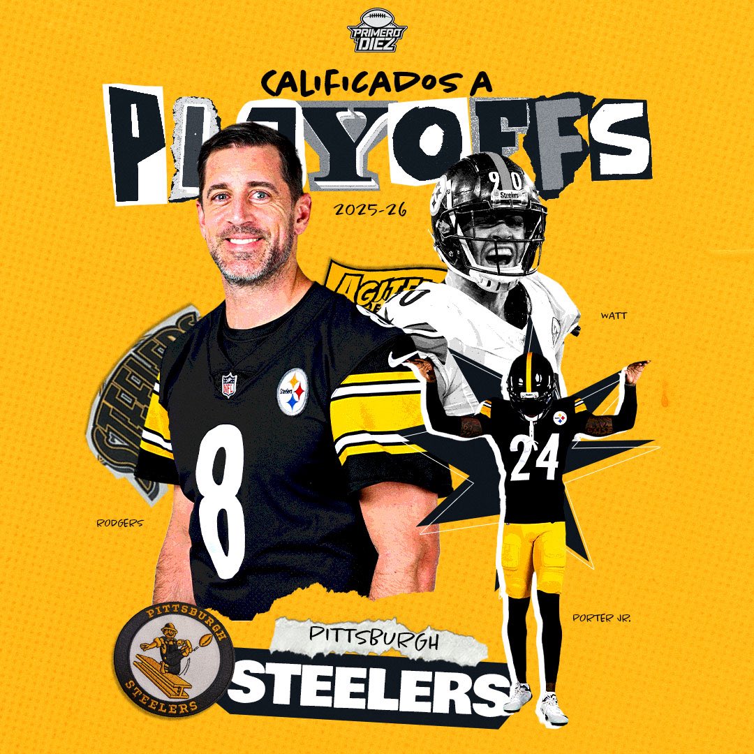 Primeroydiez's tweet image. ¡LOS STEELERS GANAN LA AFC NORTH Y ESTÁN EN PLAYOFFS!