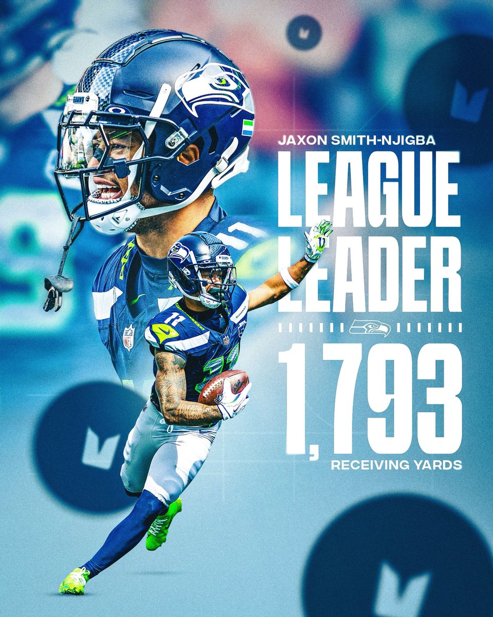Seahawks's tweet image. Your NFL leader in receiving yards 👑
