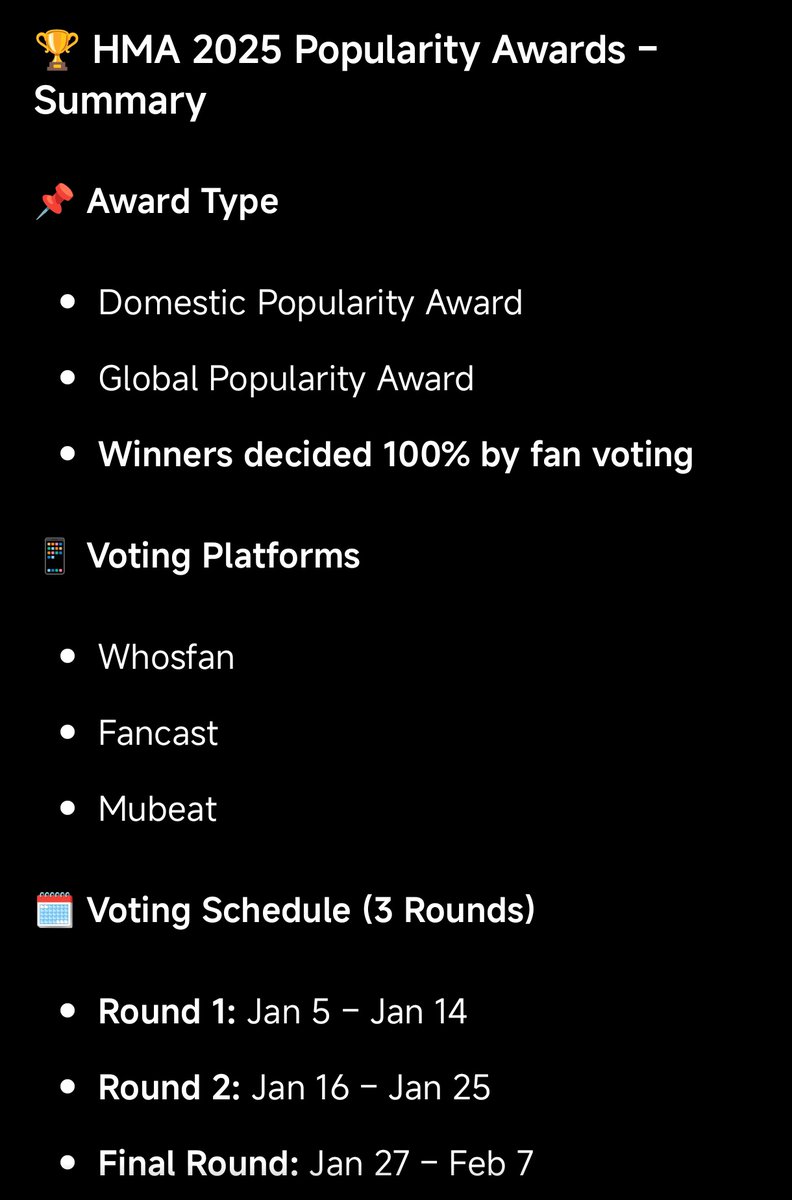 cuntyvirgos's tweet image. Here’s a quick summary of how HMA 2025 Popularity Award voting works

Please Download the following apps

• Whosfan 
• Fancast
• Mubeat

100% fan voted so please be consistent and since BTS is nominated we have to Lock in like we did GDA.