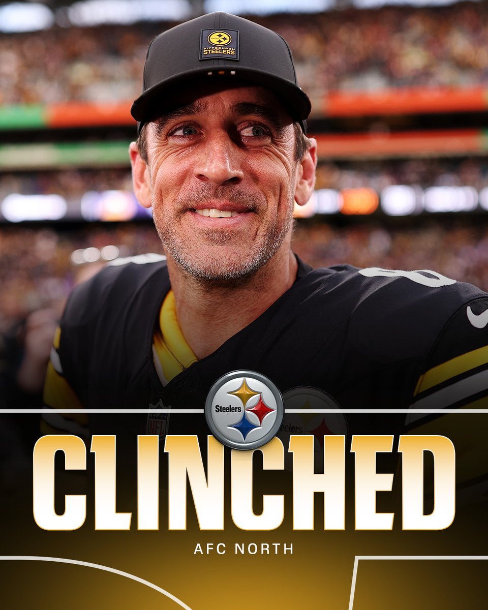 SportsCenter's tweet image. With the Steelers' win over the Ravens, Pittsburgh has clinched the AFC North.