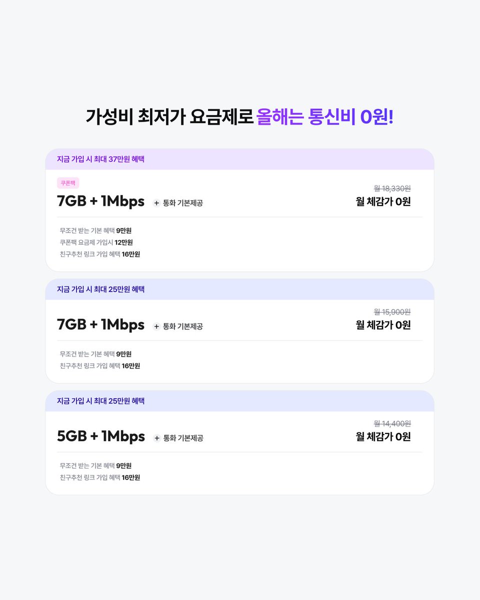 📢새헤에는 기본혜택부터 친구추천혜택까지!

🎁새해 역대급 혜택! 친추가입시 100% 24만원! 26년 새해 맞아 1,2,3,4 혜택 모두 드려요! (중복 가능)

지금 헬로모바일에서 만나보세요!
buly.kr/EI504RW