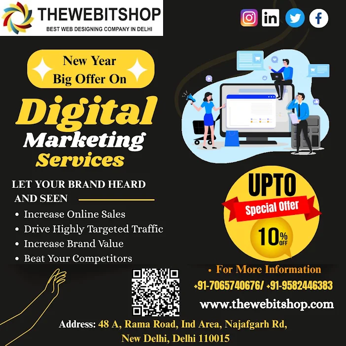 TheWebITShop's tweet image. 🎉 New Year, Big #Digital Growth! 🚀
Get UP TO 10% OFF on #DigitalMarketing Services with THEWEBITSHOP 📈
✔ Increase Sales
✔ Targeted Traffic
✔ Strong Brand Presence

📞 +91 7065740676 / +91 9582446383
🌐 thewebitshop.com
#NewYearOffer #GrowOnline #TheWebITShop