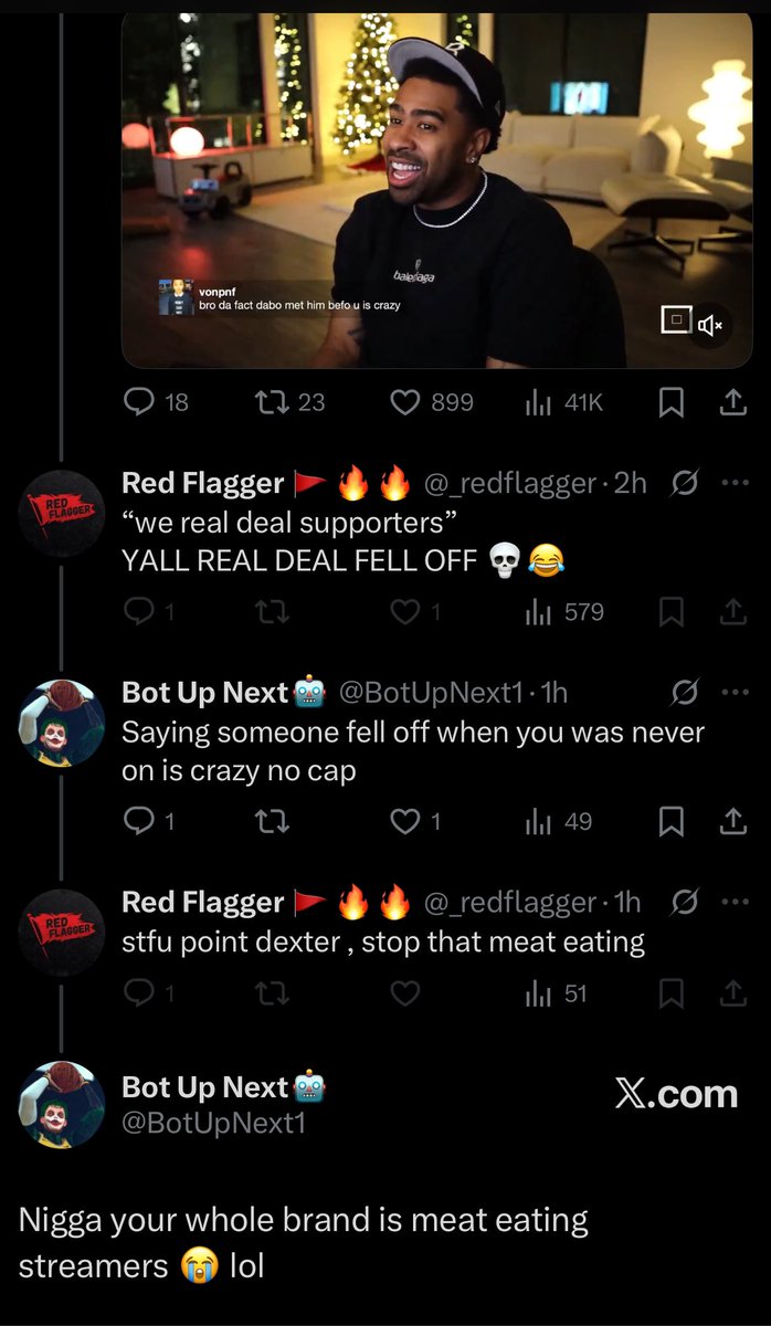 BotUpNext1's tweet image. Gang if you were never ON lol please STFU about someone “fell off” niggas in mansions and made millions off content and you’re a clip farmer for streamers 😭