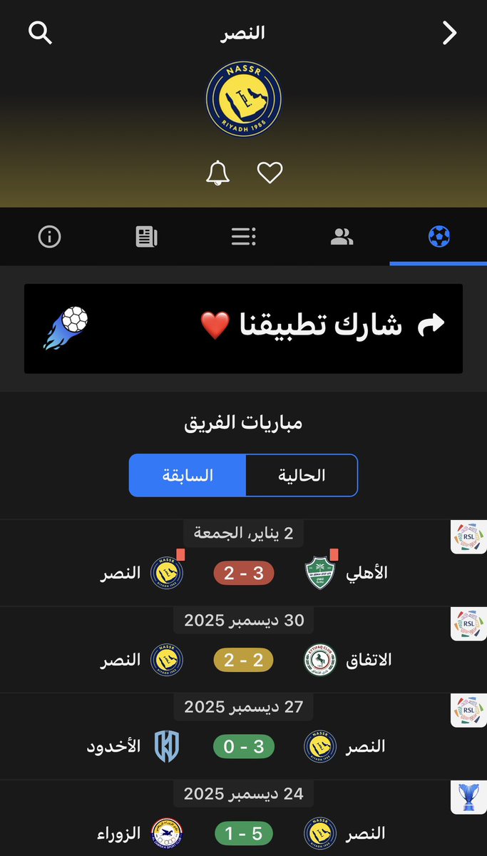 ghaziiiio's tweet photo. @f2hadAlhlali @adelalmulhim وللمعلومية النصر لعب 4 مباريات خلال 10 ايام بحكم شهر ديسمبر كان 31 يوم والهلال لعب 4 مباريات خلال 9 إيام 

دائماً النصراوي هاذي حالته يدعي المظلومية https://t.co/BkSZRLWnis