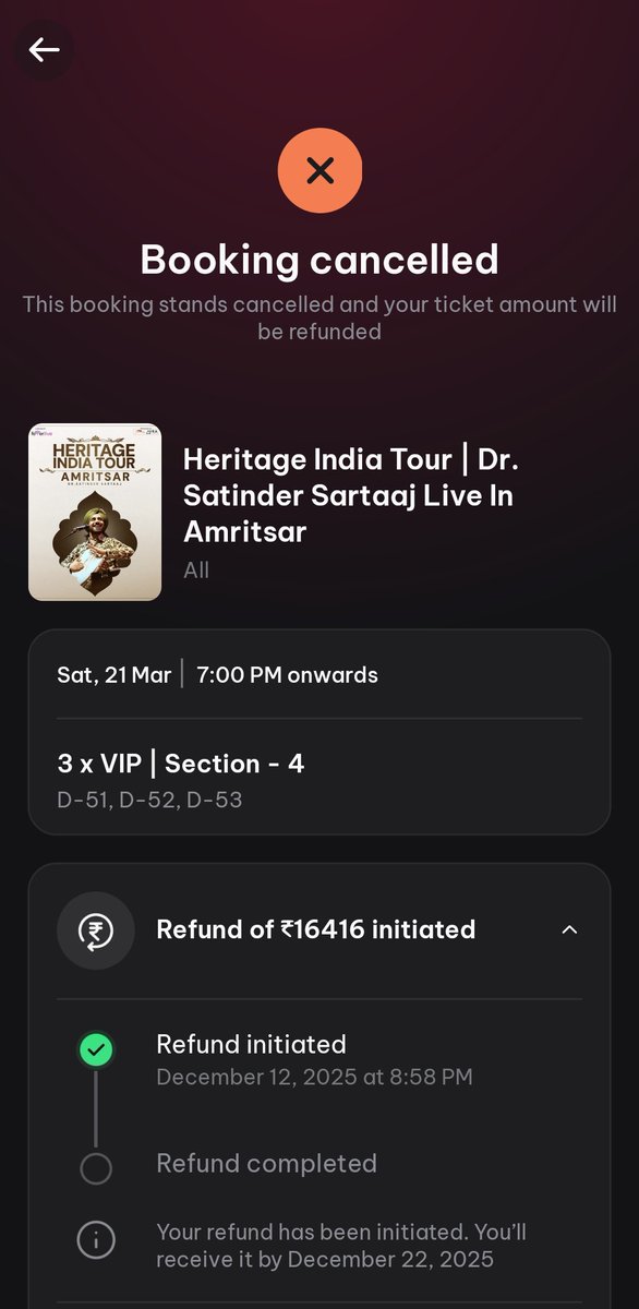 PsGsince1984's tweet photo. "Hey @zomatocare, why is my refund stuck since December? The District app says 'Refund Initiated' but my bank has received nothing. No help from support. Please provide the UTR/RRN number immediately!
​Booking ID: 12573803 
@deepigoyal @zomato @jagograhakjago" https://t.co/AxQ5vdNnim