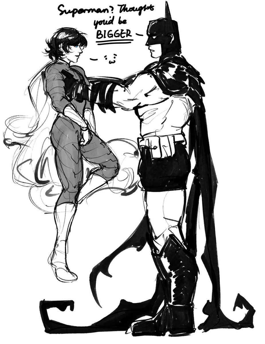 abs #Superbat doodle 

Kal would be so tiny 🥺🤏 compared to the big fat bat