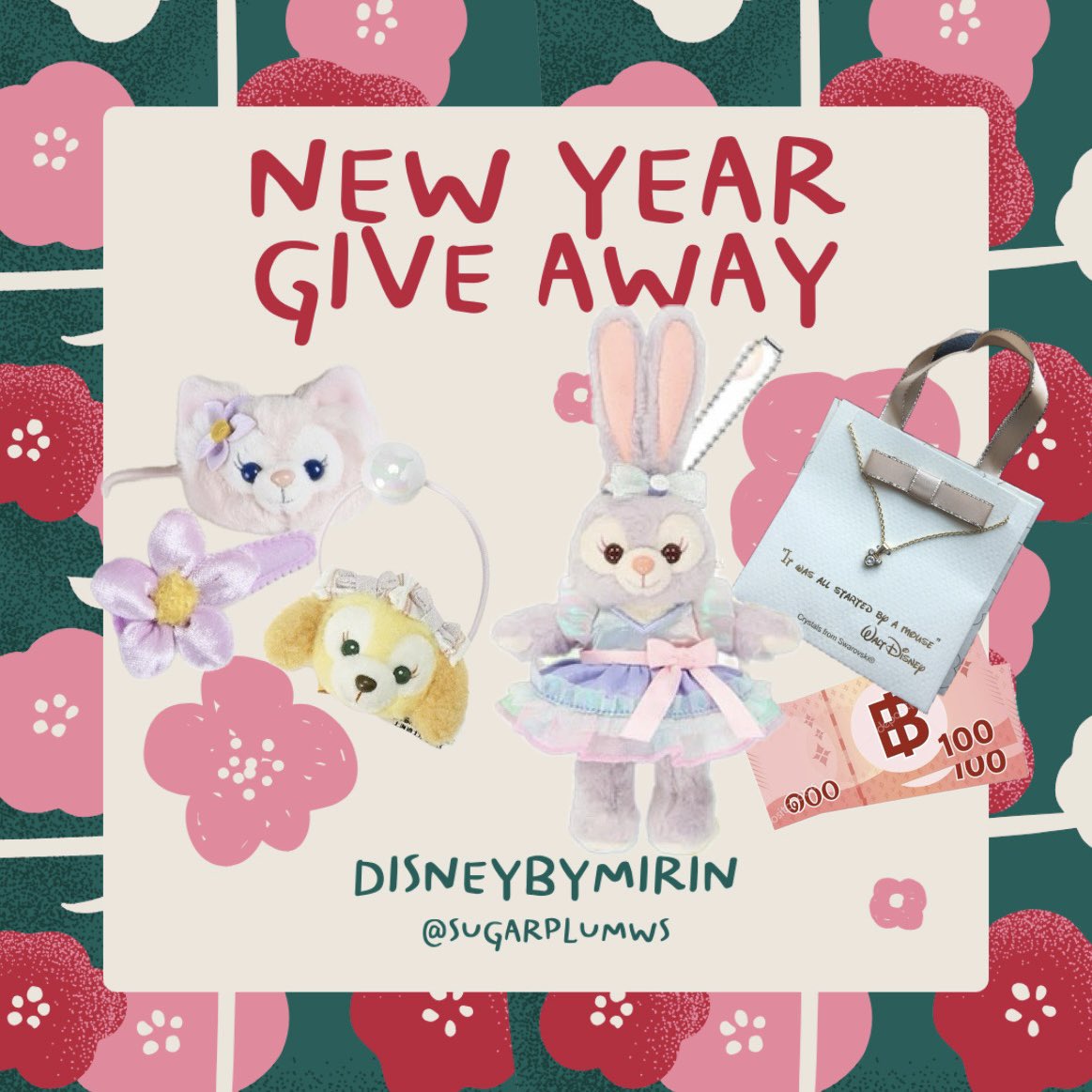 sugarplumws's tweet image. #NewYear2026  Giveaways ✿｡🎀🍒

สุ่มแจก พวงกุญแจ stella lou (1 พวง), ยางมัดผม duffy and friends (1 เซต), สร้อยคอ disney (1 เส้น) และเงิน 200/2 คน (คนละ 100฿) ｡𐙚 รวมทั้งหมด 5 รางวัลให้กับ followers

กติกา : รีทวิต + เมนชั่นอิโมจิ 1 ตัว 🫶🏻

🧚🏻‍♀️•.✿ สุ่มวันที่ 25/01 เวลา 2…