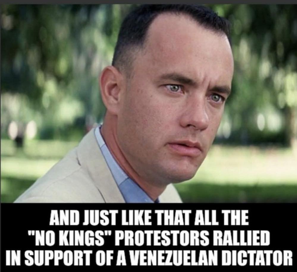 tmart16's tweet photo. #communists #democrats #liberals 
When #dems Support #NoKings,
Then!
Actually Support a #Dictator #King! LOL
#Venezuela #Maduro #communism #socialism 
#newyork #nyc #mamdani #socialist #communist #dems #leftists #DNC
#America #USA #World 
#FIGHTBACK
#VOTEdemsOUT #VOTEcommunismOUT https://t.co/ikFmOTFbkm