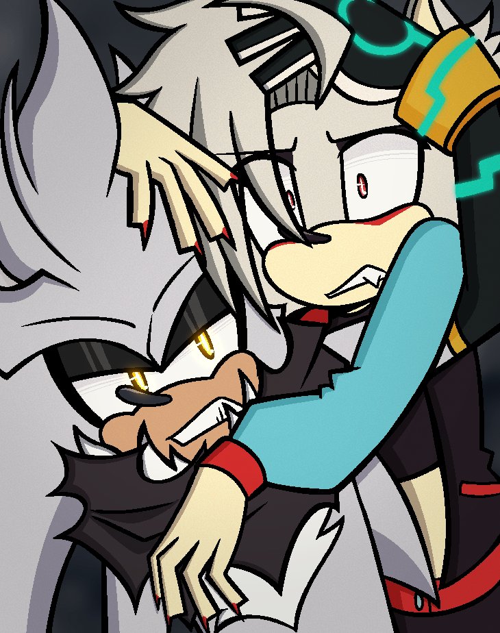FluffAbyss's tweet image. Saving the damsel 💙❤️#silverthehedgehog #ocxcannon