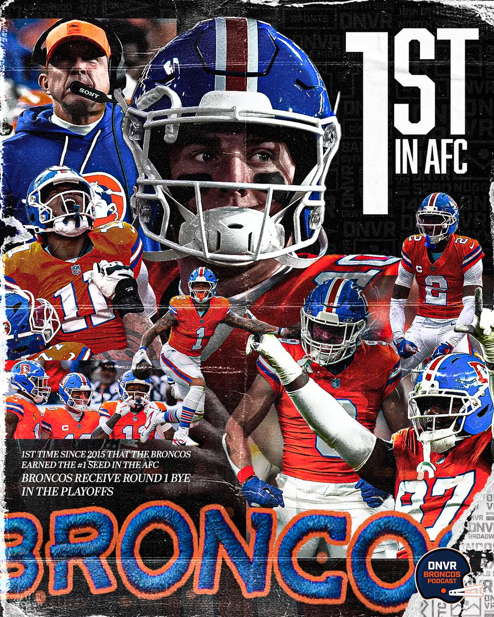DNVR_Sports's tweet image. BEST IN THE WEST ✅
BEST IN THE AFC ✅

The Broncos clinch the No.1 seed in the AFC and will have a bye in the first round 🔥