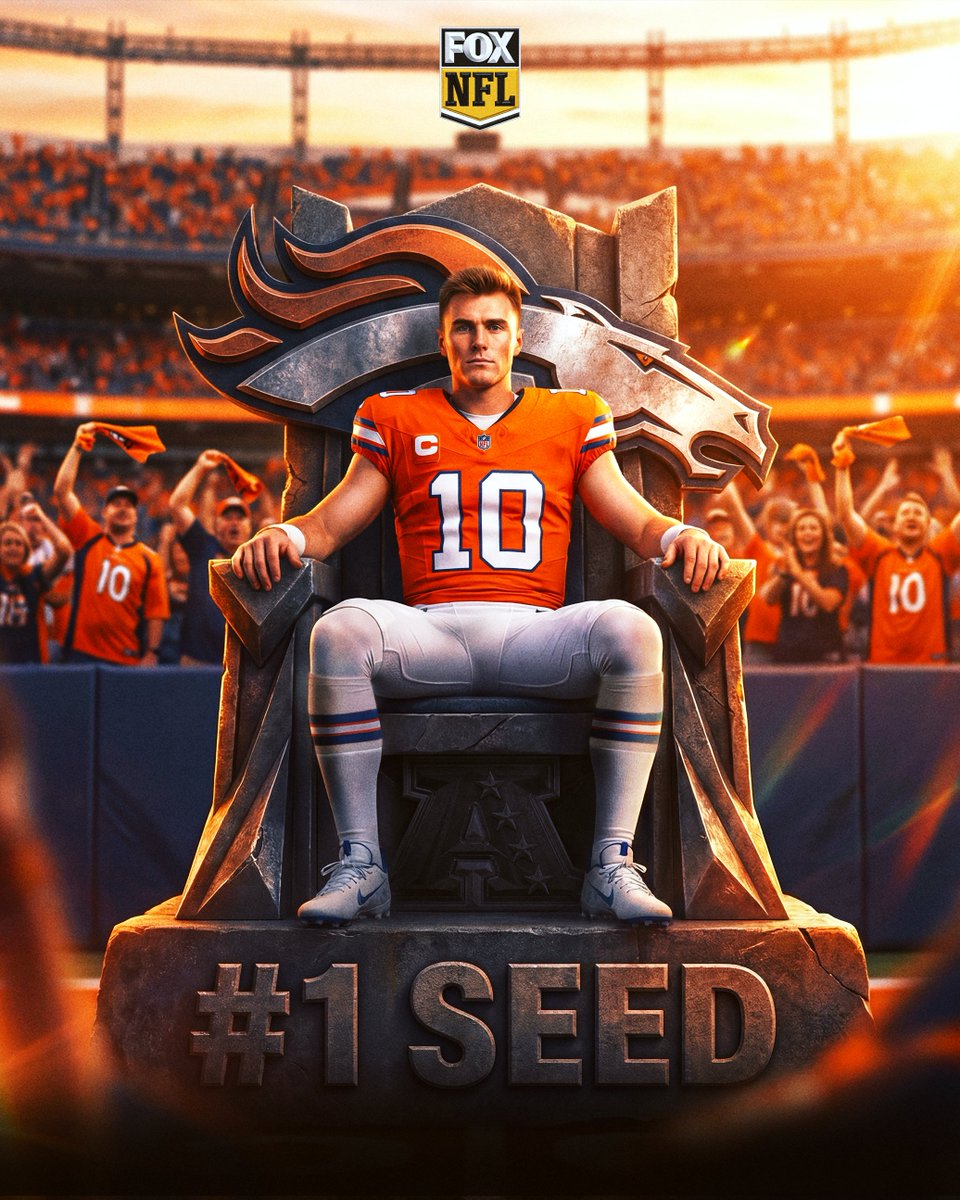 NFLonFOX's tweet image. The @Broncos have clinched the No. 1 seed in the AFC! 👏🐎