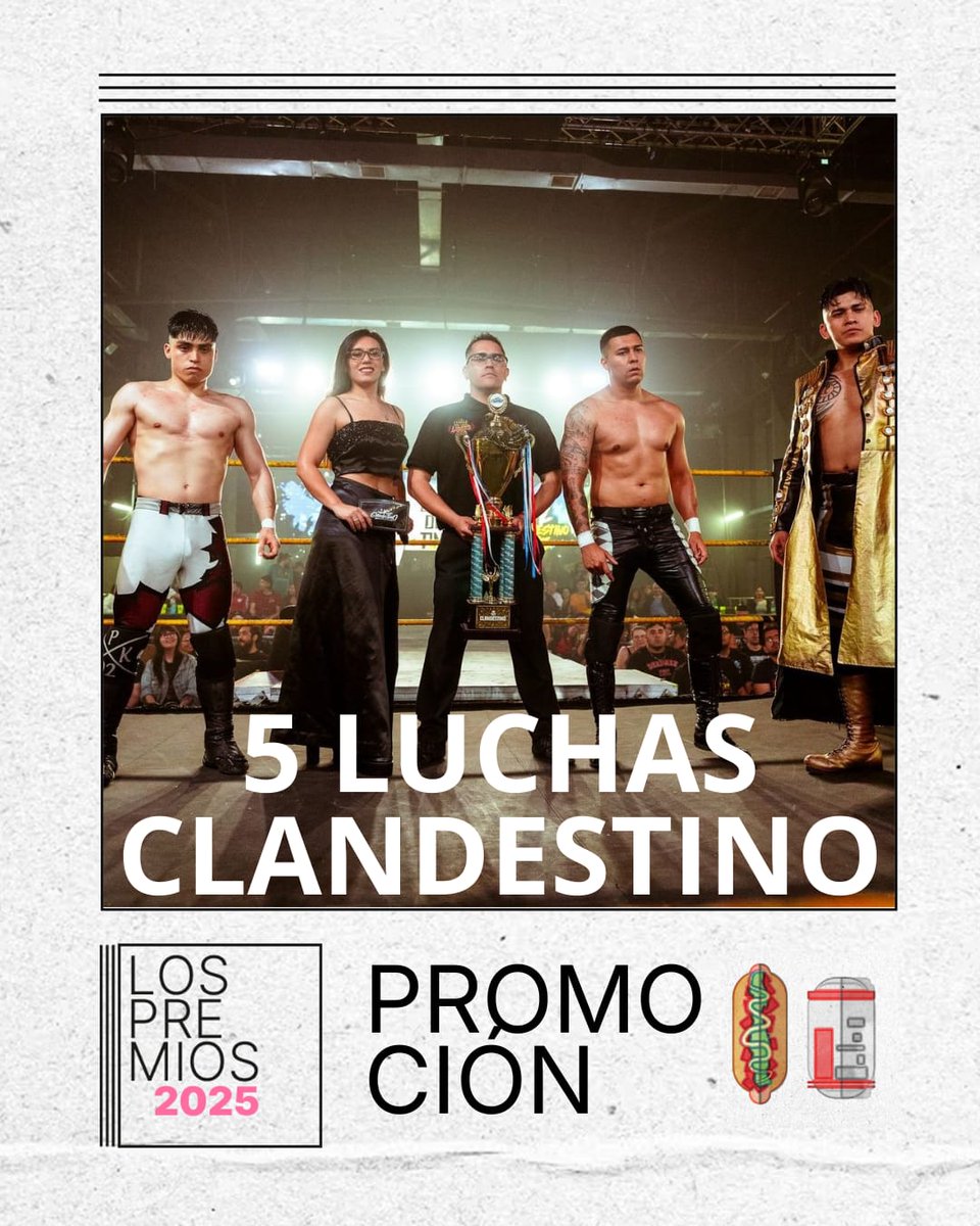 #PremiosRasslin 2025 | Luego de 6 años, <a href="/5Luchas/">5 Luchas - Clandestino</a> vuelve a ser elegida la Mejor Promoción del país.

#LuchaLibreNacional

youtube.com/live/JZcE7Ho71…