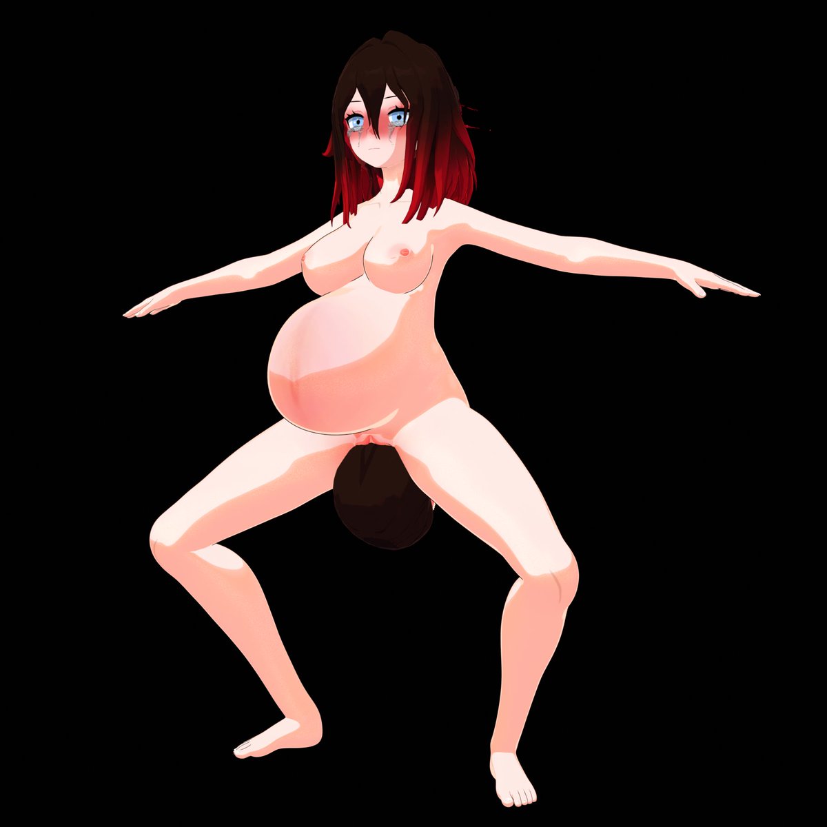 Sh3a_th's tweet photo. New model!!! She's Coral #pregnantart #pregnantwomen #pregnancy #birth #birthing #crowning #3dart #3dmodeling #nsfw https://t.co/Pc9hjOKUrf