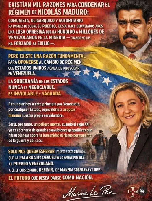 <a href="/MLP_officiel/">Marine Le Pen</a> #NicolasMaduro #VenezuelaSeRespeta #MarineLePen