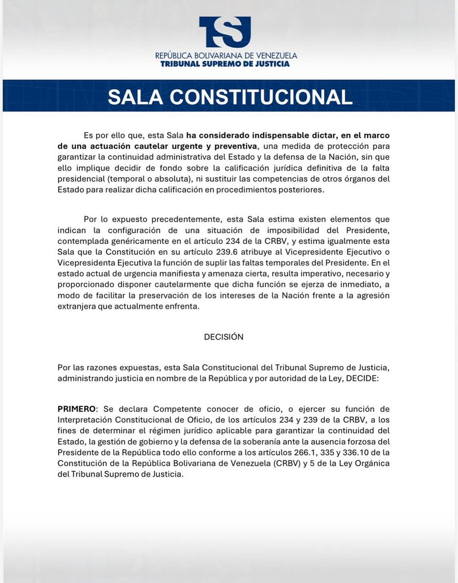 taniadamelio's tweet photo. DECISIÓN  DE LA SALA CONSTITUCIONAL . https://t.co/UbeRbYVZNh