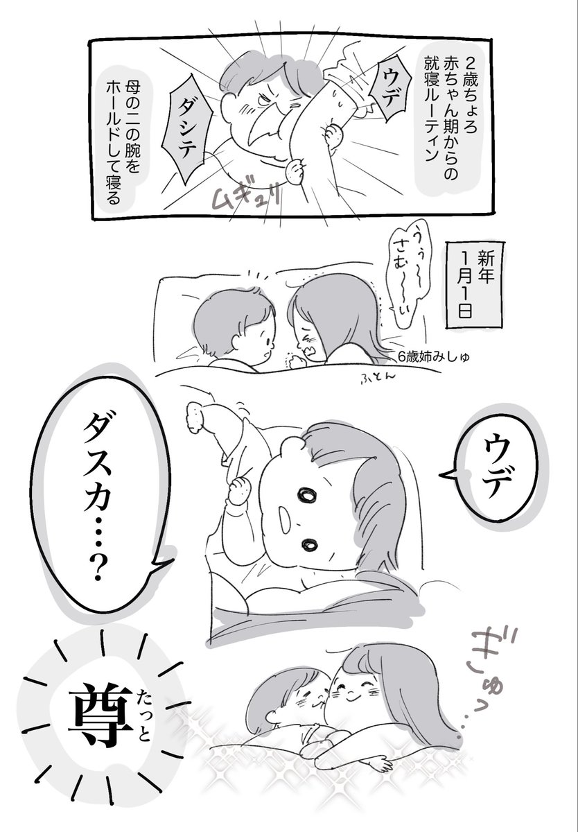 遅ればせながら、明けましておめでとうございます🎍
今年もよろしくお願いします!

新年初「たっと」はこちらの姉弟でした🤗

#育児絵日記 #育児漫画 #6歳 #2歳 