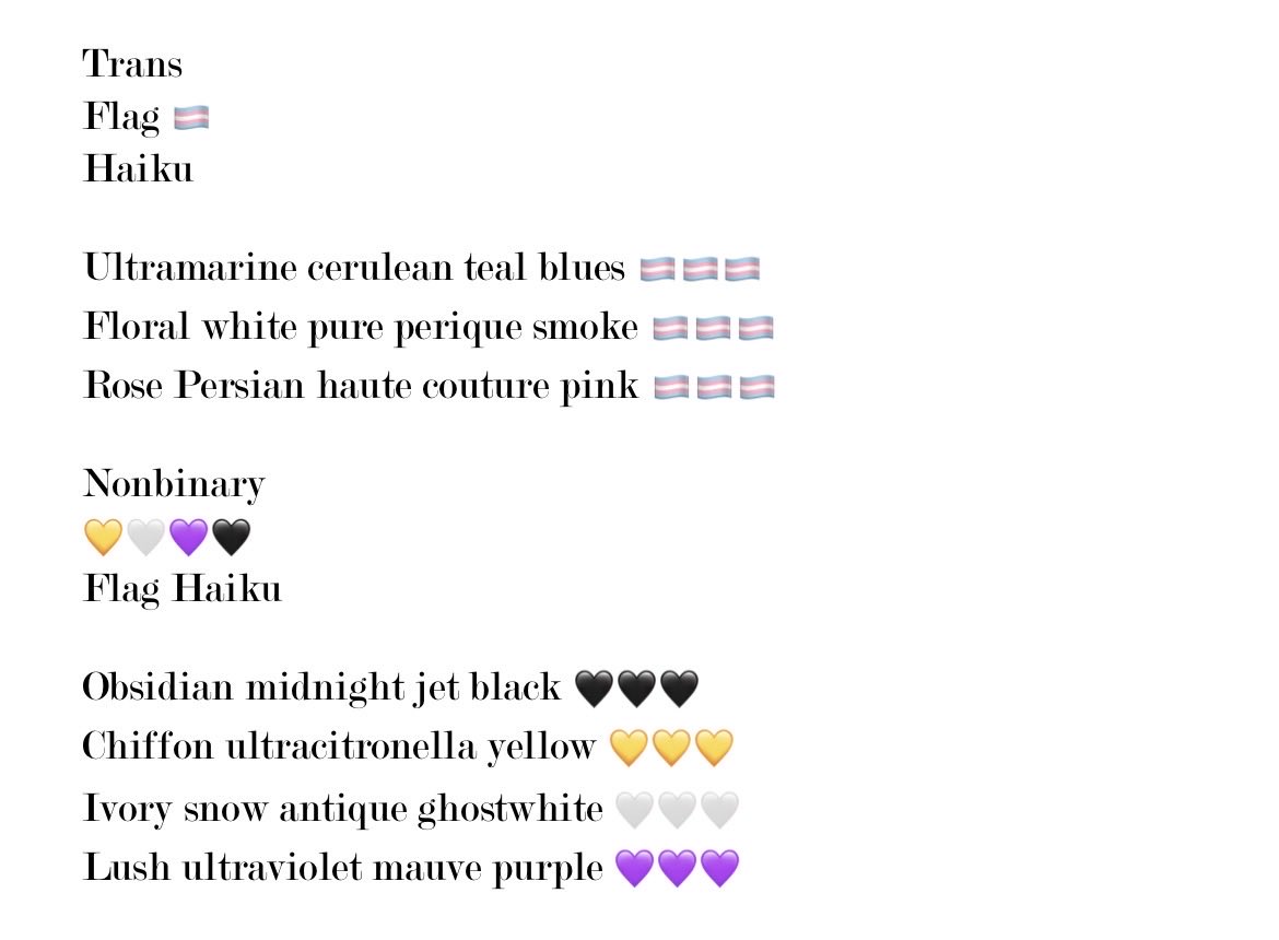 RoseKnapp_'s tweet photo. Trans & Nonbinary Haikus
These were part of a previous longer poem, but wanted to share them separately too.
#poetry #haiku #queerpoetry #transpoetry #nonbinarypoetry https://t.co/PWLIOM4ftb