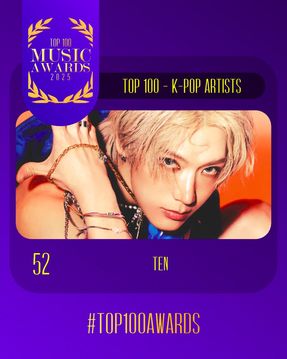 TOP 100 — K-POP ARTISTS 2025 #52 TEN Congratulations! 🎉