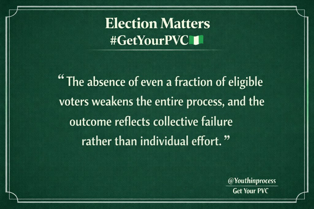 The absence of even a fraction of eligible voters weakens the entire process, and the outcome reflects collective failure rather than individual effort.
#NIGERIA #INEC