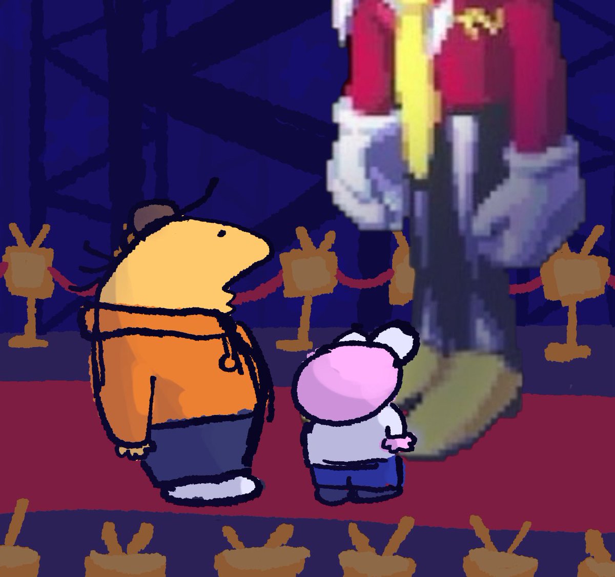 The smiling friends find a dark fountain 