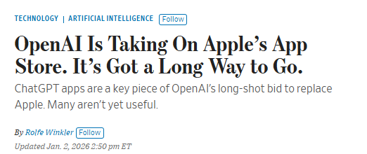 ChatGPT app store headline