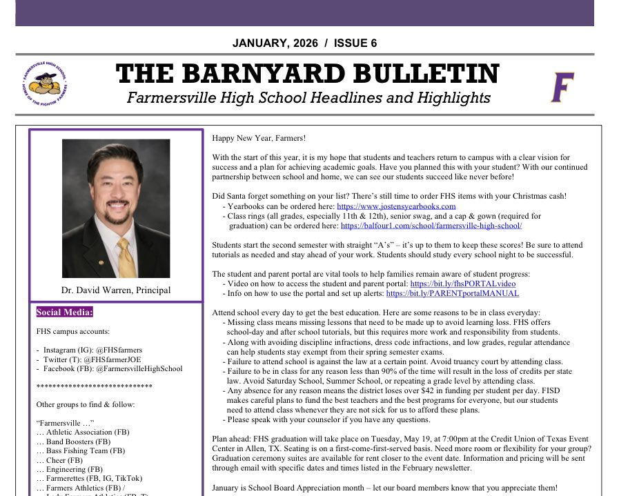 FHS students return on TUESDAY! That gives you plenty of time to charge your Chromebook, place your ID w/ your backpack, make sure to get back in dress code, and review the latest edition of the FHS Newsletter! 
bit.ly/FHSnewsletter2…