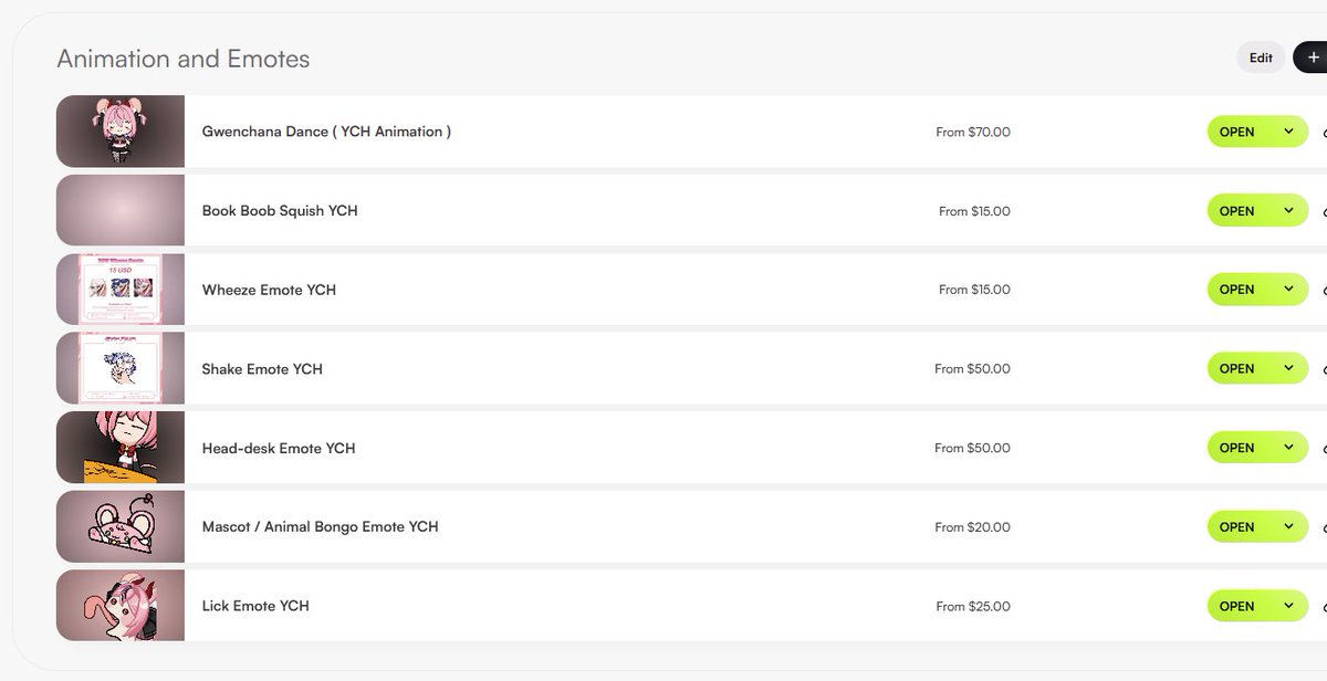 I have reopened commissions again with some new animated emote additions. 
⭐️Shake
⭐️Head-desk
⭐️Mascot/Animal Bongo
⭐️Lick

#VGenComm #artist