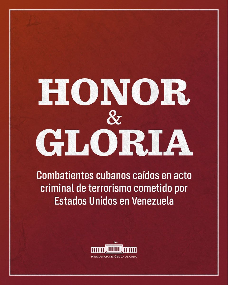 Nuestro compatriotas cumplieron dignamente con su deber y fueron víctimas  de un acto criminal de terrorismo de Estado.
A ellos #HonorYGloria 🇨🇺 🇻🇪