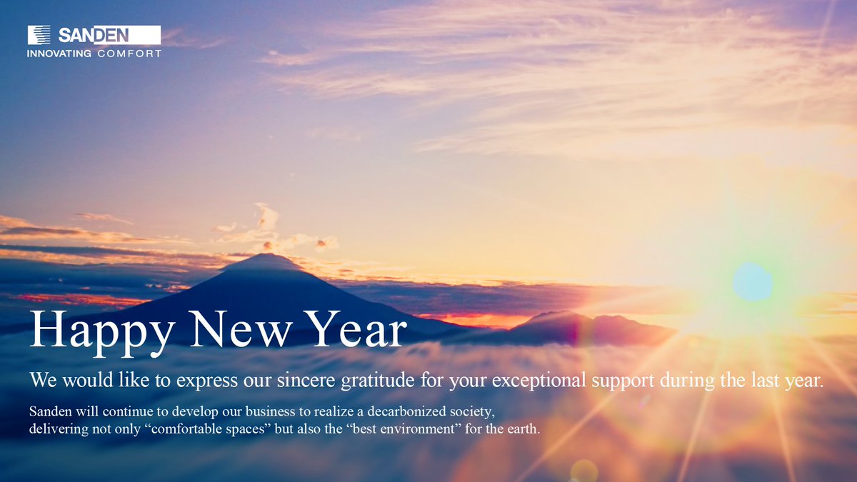 SANDEN_Official's tweet photo. Happy New Year 🎍
In 2026, Sanden will continue to pursue comfort solutions that support the evolution of mobility.
We look forward to your continued support 🤝✨
#HappyNewYear #SANDEN https://t.co/M0wswgRV16