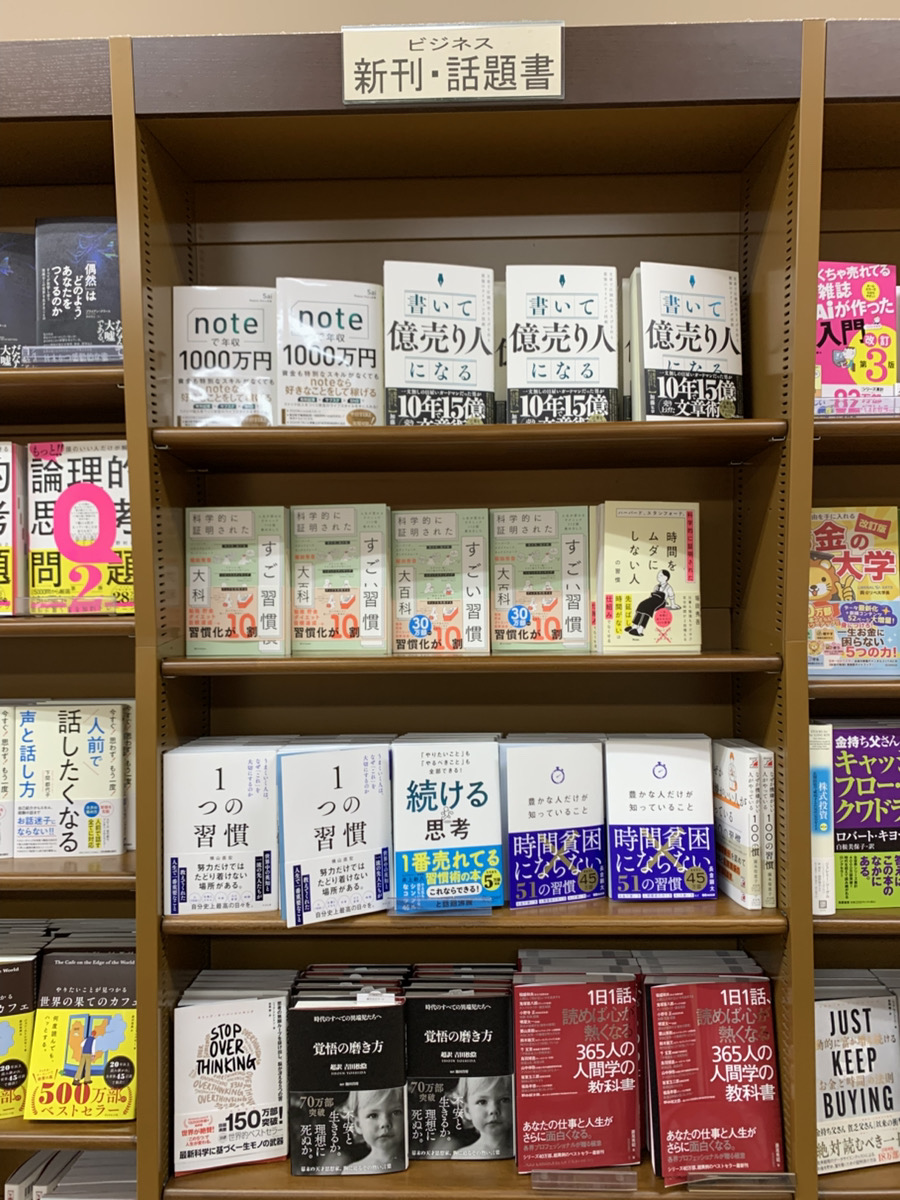 大阪の中心地にある、ジュンク堂書店近鉄あべのハルカス店で、こんなに素敵な場所に展開いただいております！！ありがとうございます。

ジュンク堂書店近鉄あべのハルカス店様
「書いて億売り人になる」著者の加藤でございます。