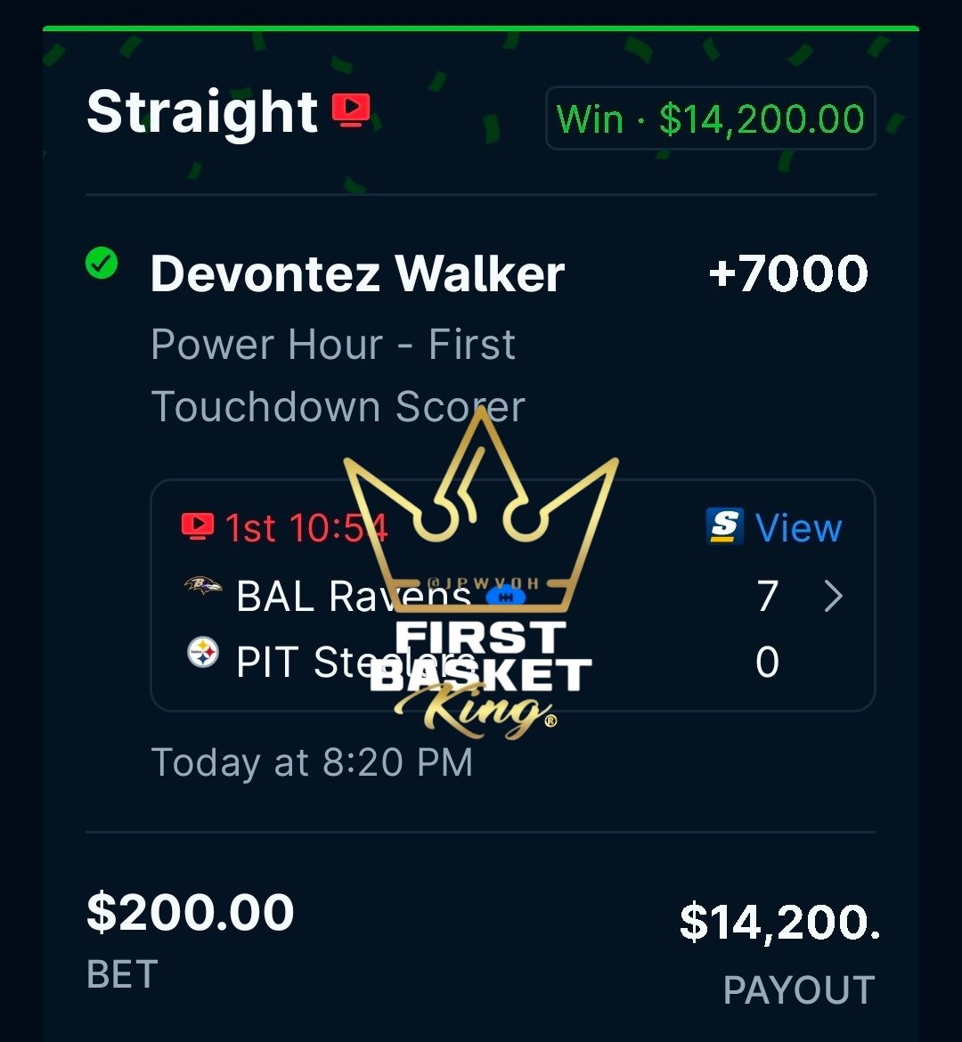 DEVONTEZ WALKER +7000 FIRST TD!!! LFG!!! UNBELIEVABLE!!!

$14,200! BANG! ✅️ 

#FirstTouchdownKing 

whop.com/c/beat-the-boo…