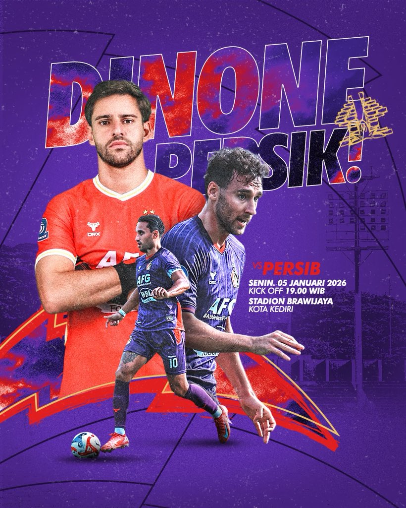 𝐌𝐀𝐓𝐂𝐇𝐃𝐀𝐘 𝟏𝟔 !

Laga yang pertama di 2026
One mission, one fight. Berjuang sampai peluit akhir! 💜🔥

𝑪𝒐𝒎𝒆 𝑶𝒏 𝑺𝒂𝒓𝒅𝒖𝒍𝒂 𝑺𝒆𝒕𝒂!

⚽️ Persik Kediri vs Persib
🗓️ Senin, 5 Januari 2026
⏰ 19.00 WIB
🏟️ Std. Brawijaya, Kota Kediri

LIVE

#Djajati | #PersikKediri