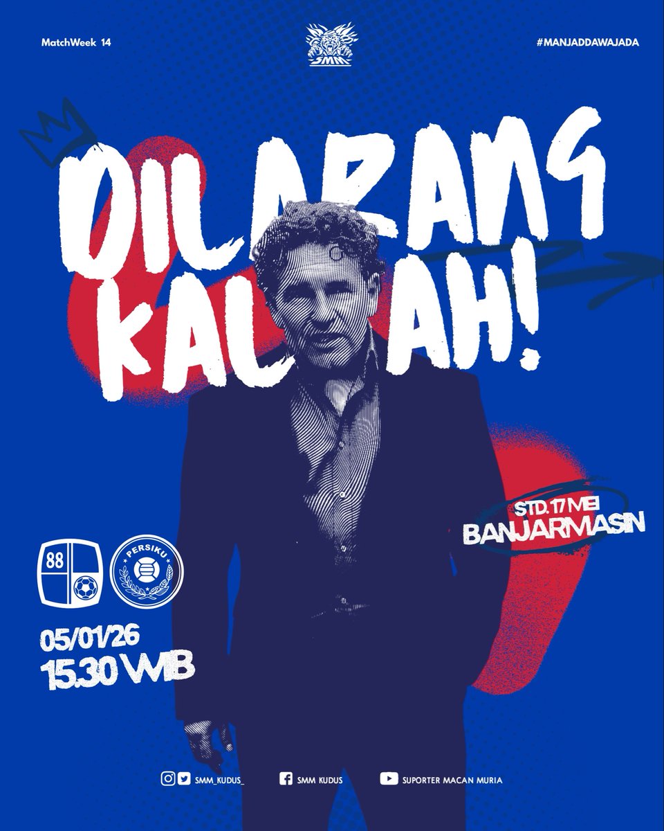 Awali laga perdana di Tahun 2026 dengan satu tekad : 𝗗𝗜𝗟𝗔𝗥𝗔𝗡𝗚 𝗞𝗔𝗟𝗔𝗛 ✊🏻

#suportermacanmuria