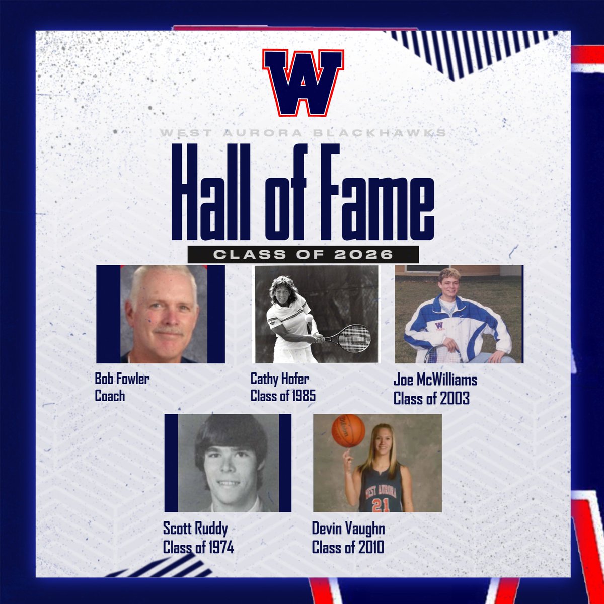 WAHSBlackhawks's tweet image. Please join us to celebrate these outstanding individuals on Saturday, January 17.  
3pm-Hall of Fame Reception 
4:45pm (approx.)-HOF Ceremony 
5:15pm (approx.)-Varsity @AuroraWestBBall Game