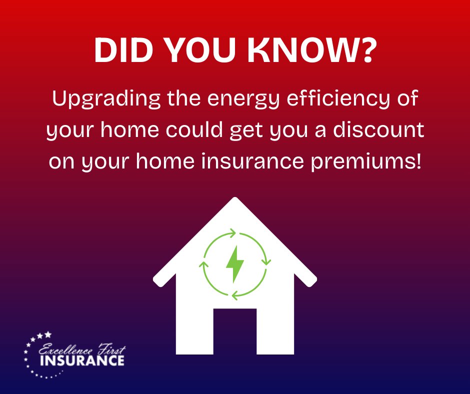 EFInsurance's tweet image. Going green at home could mean savings on your insurance, too. Ask us how energy-efficient upgrades may help lower your premium ⚡

 #ExcellenceFirstInsurance #EnergyEfficiency