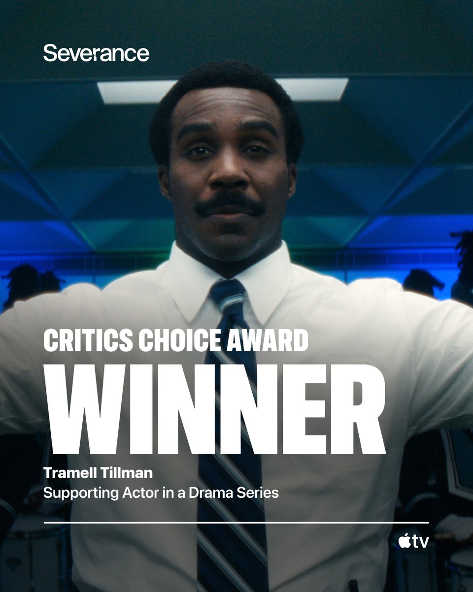 AppleTV's tweet image. Congratulations to Tramell Tillman on his Critics Choice Award.