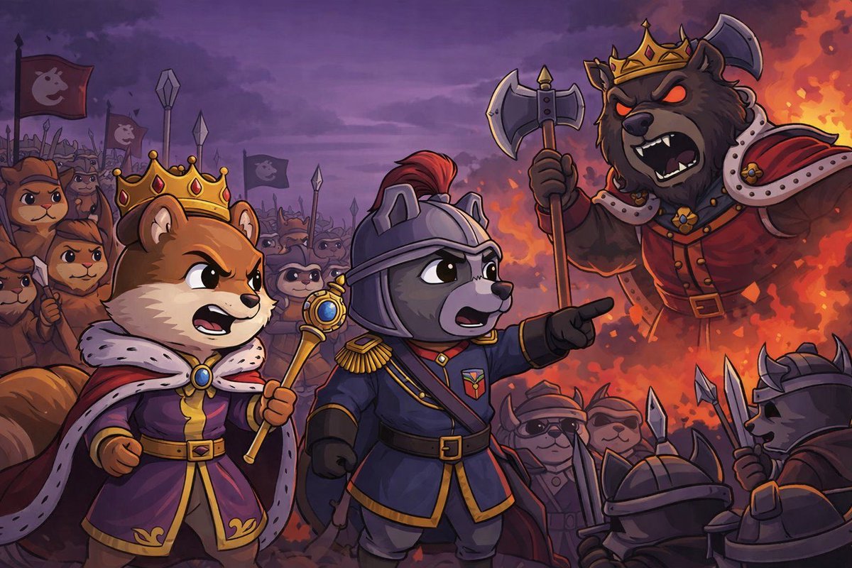 FRED_CTO_SOL's tweet photo. The rebellion has begun. 🐿️🦝⚔️

King PNUT rises with crown and courage.
General FRED points the way forward.
Squirrel and raccoon armies unite to challenge the reign of the Bearish King.

This isn’t just a battle — it’s a statement.
🐻🔥 Bullish hearts vs Bearish tyranny.

Which side are you on? 👑🔥