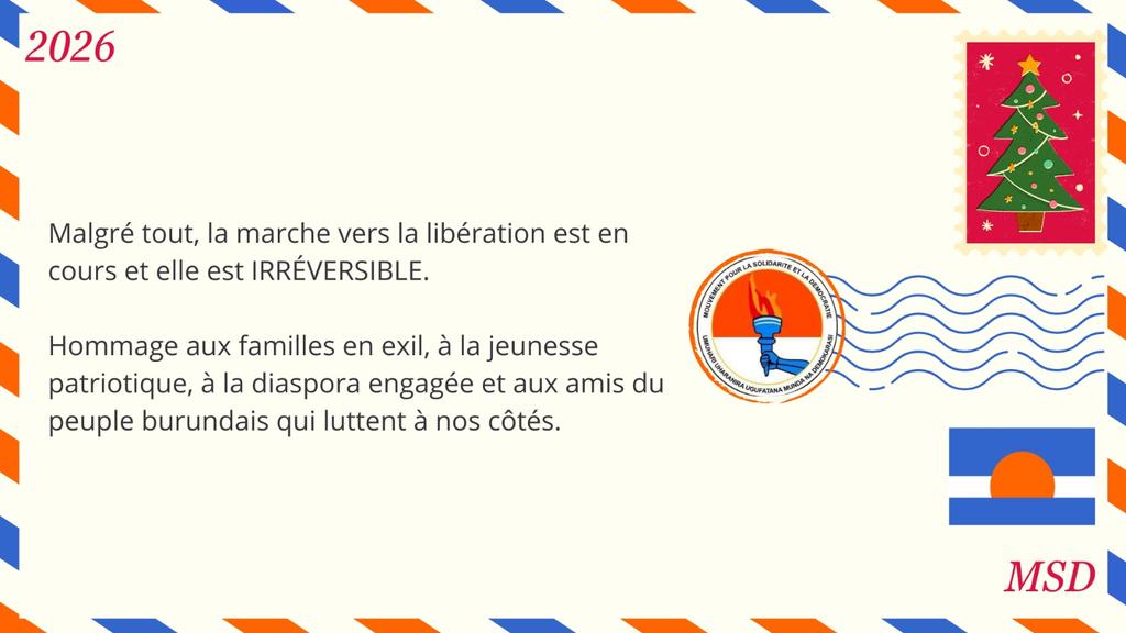 Malgré tout, la marche vers la libération est en cours et elle est IRRÉVERSIBLE.
Hommage aux familles en exil, à la jeunesse patriotique, à la diaspora engagée et aux amis du peuple burundais qui luttent à nos côtés.
#DiasporaBurundaise #Solidarité #Résilience 8/10