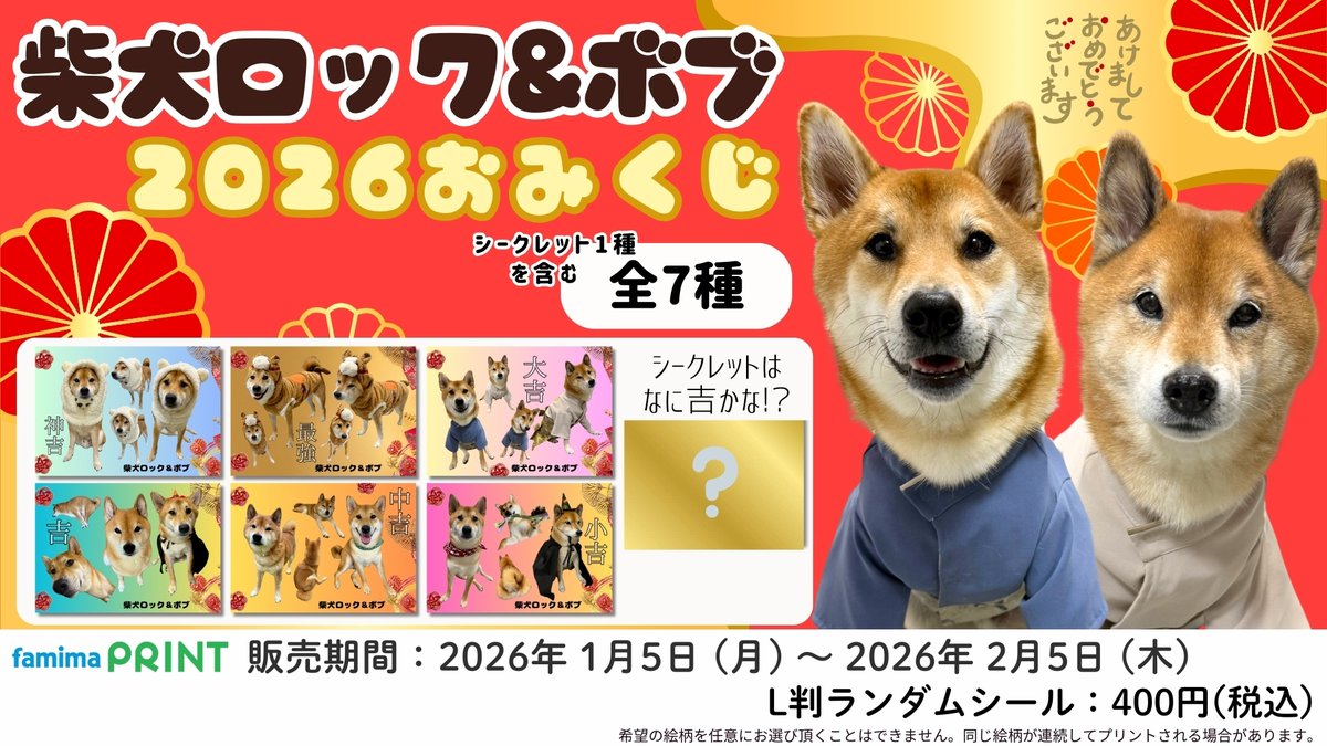 柴犬ロック&ボブ × ファミマプリント】 クセしかない柴犬兄弟ロック