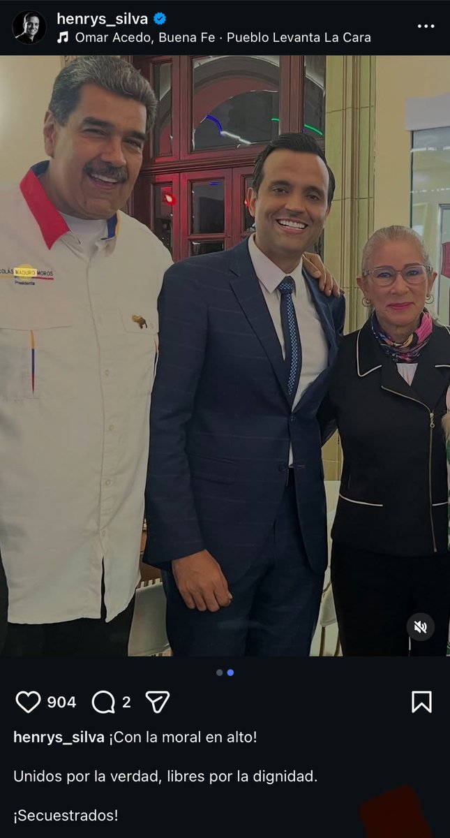 Mensaje de <a href="/Henrys_Silva/">HENRYS SILVA</a> en apoyo al sátrapa Nicolás Maduro y su concubina  ¿Qué esperas <a href="/cisnerosadriana/">Adriana Cisneros</a> para sacar a esta basura de Venevisión?