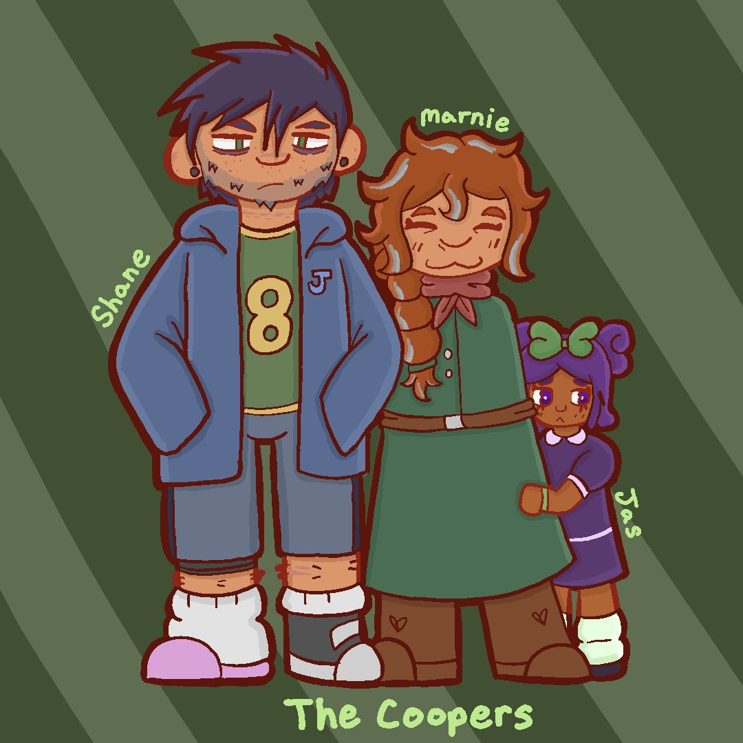 luckypiques's tweet photo. Stardew Valley families pt 3, we're getting there!!! #StardewValley #art #stardew https://t.co/5l0WSYVXRM