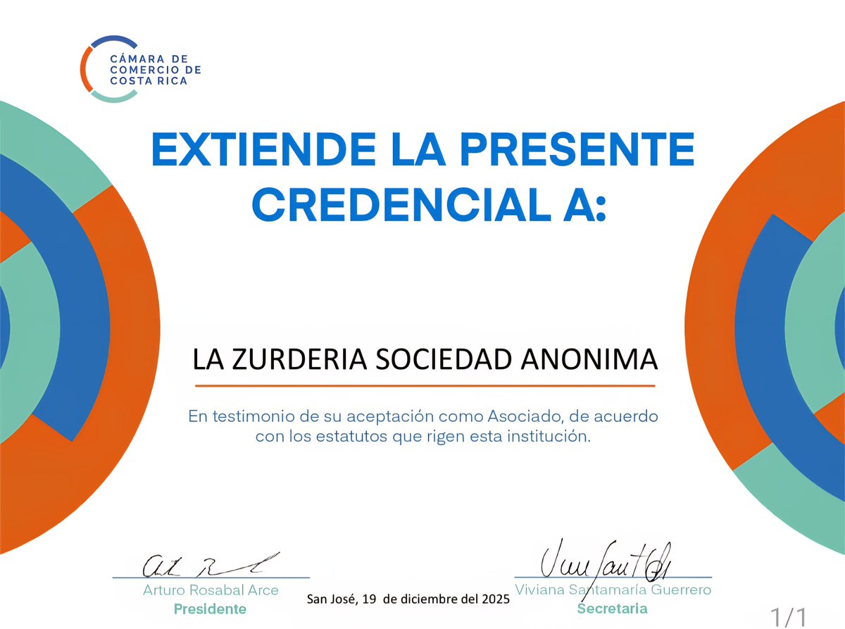 Iniciamos con buen pie... obvio: El Izquierdo 😅

Oficialmente somo asociados de la Cámara de Comercio de Costa Rica.