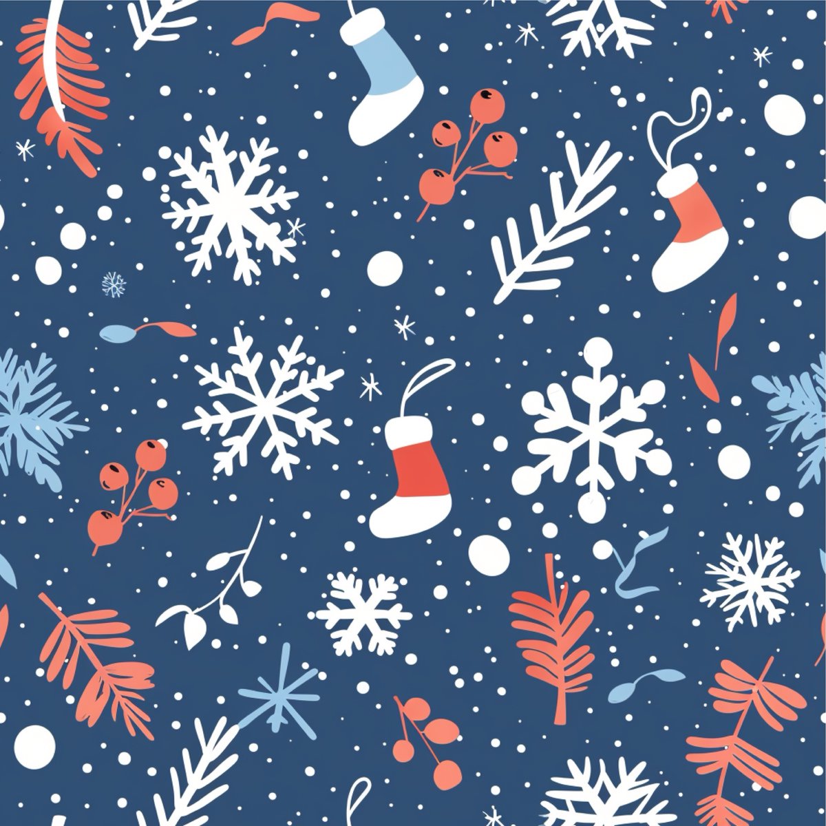 RalfiesDesign's tweet image. Cozy winter wonderland! 🌟 Gorgeous snowflakes, festive red berries, and whimsical stockings dance across a snowy navy backdrop. #SpoonflowerFabric #WinterDecor #HolidayPattern
