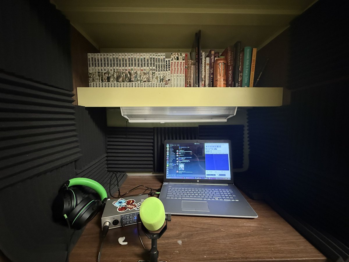 Recording station at school all set up now time to rest